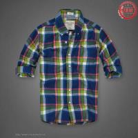 heren abercrombie fitch plaid lang overhemd moose logo diepblauw groen Overhemd Op Maat gjobs402